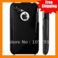For iPhone 3G 3GS Case TPU Silicone Gel Skin Cover Shell, S Line GEL Soft Back Case, Free Shipping 50pcs/lot
