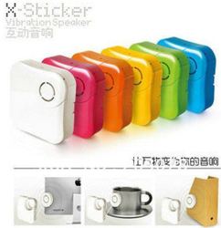Free shipping Vibration Stereo Speaker System MP3 MP4 Computer Cellphone Speaker Musticker retail sale dropshipping(China (Mainland))