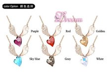 Free Shipping Wholesale Brand classic Crystal Cupid Love heart pendant Necklace make with SWK element crystal