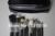 Wholesale M make up12pcs Professional Makeup Cosmetic Travel Brush Set Kit+Leather Bag+dust bags Free shipping+EMS/DHL+20pcs/lot