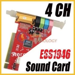 Free shipping 4 channel PCI 3D Music Sound Card Soundcard with ESS1946 Chipset(China (Mainland))