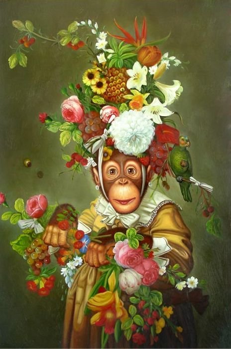 Monkey Oil Painting