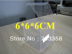 Free shipping 100pcs 6X6X6cm PVC transparent packing box(China (Mainland))