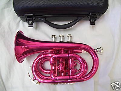 Pink-pocket-Trumpet-with-hard-case-and-m