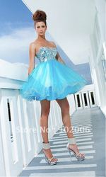 Amazing Short Strapless Prom Dress HL-SD438(China (Mainland))