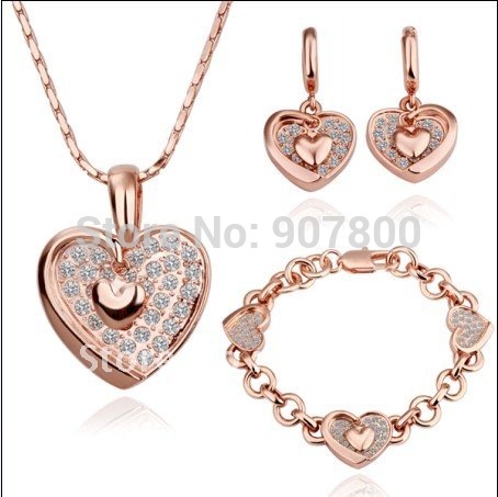 Crystal Bridal Jewelry Sets on Crystal Gemstone Necklace Bracelet Charm Jewelry Set Fashion Gift 1set