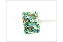 3*4cm retangle natural paua abalone shell mosiac Pendant Necklaces fashion jewelry XP002-1(China (Mainland))