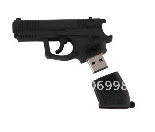 HOT SELL!Had better gift Black Handgun usb drive 1GB 2GB 4GB 8GB 16GB 32GB USB flash memoty drives disk,usb stick Wholesale(China (Mainland))