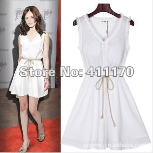 White Pencil Dress on Dress Women Sexy Dress Tunic Pencil Skirt  Chiffon Dress White Dress