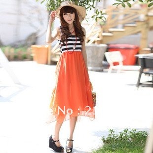 Chiffon Maxi Dress on Chiffon Dresses Long Tank Party Clothes For Women Stripe Dress Maxi