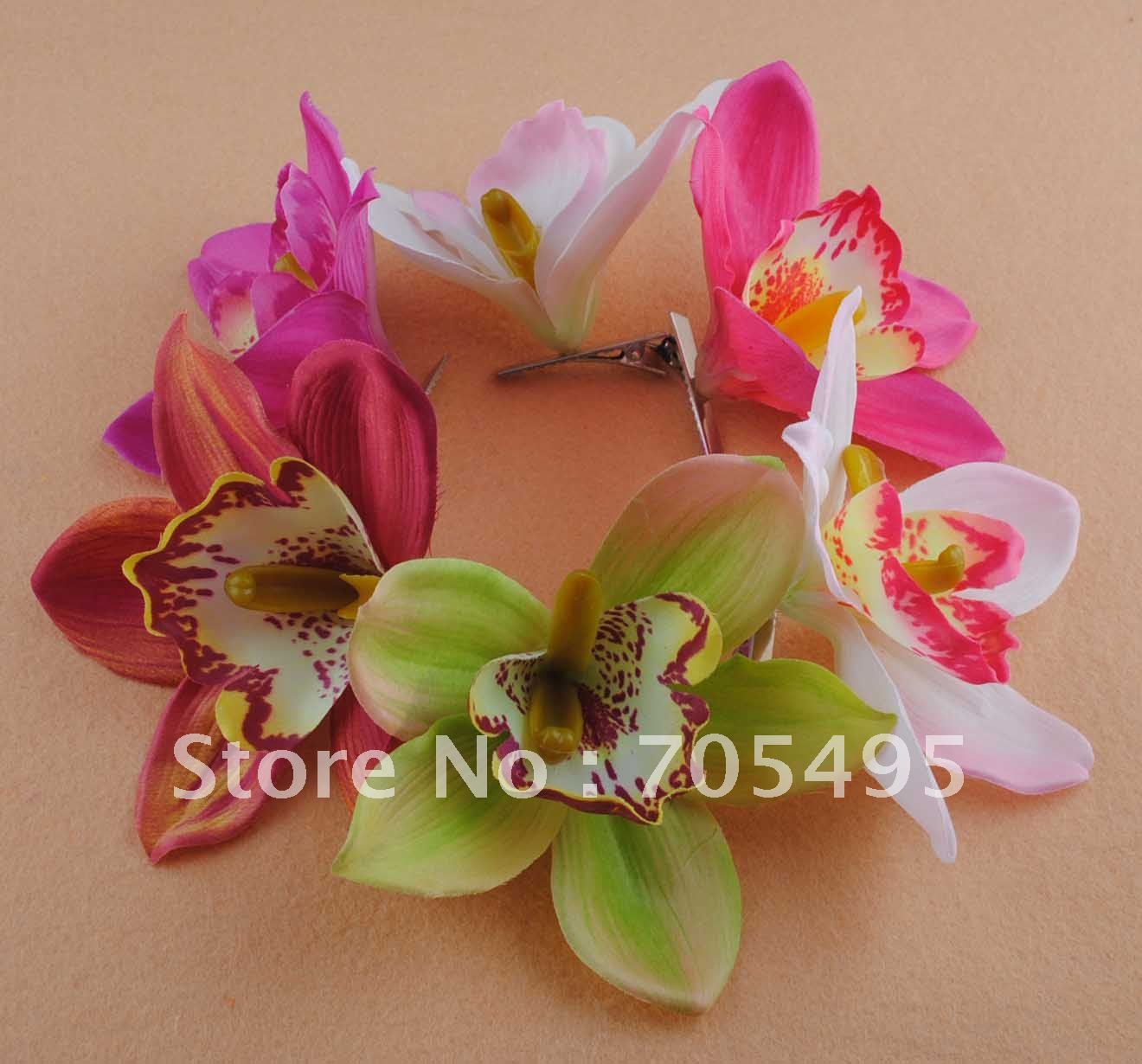 Silk wedding orchid hair flower