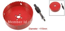 Red 115mm Diameter Hole Cutting Tool Bimetal Hole Saw
