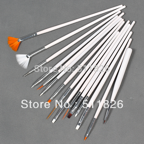 Free shipping 15 pcs professinal Nail Art Brush Set Design Painting Pen,