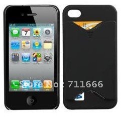 Credit ID Card Holder Case Skin Cover for iPhone 4 4G(China (Mainland))