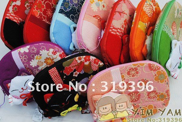 Free shipping, Wholesale, Japanese style,Lucky cat cosmetic bag ...