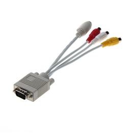 VGA TV S-Video+3 RCA Female Composite AV Cable Adapter Converter