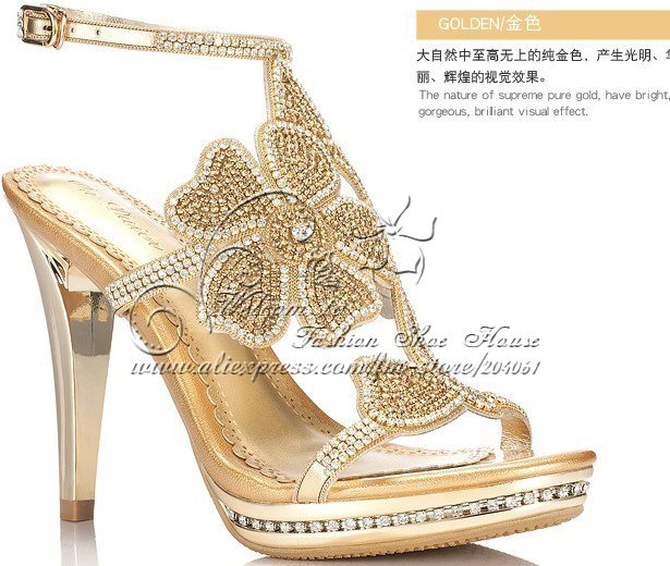 Floral fashion rome sandals high heeled Handmade bordered rhinestone sheepskin gladiator sandal women crystal shoe Free