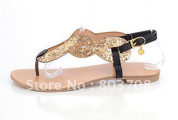Wholesale retails lady s beads sandals flat keel thong sandal medium width sandals snakeskin lines sandals