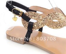 Wholesale retails lady s beads sandals flat keel thong sandal medium width sandals snakeskin lines sandals