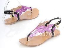 Wholesale retails lady s beads sandals flat keel thong sandal medium width sandals snakeskin lines sandals