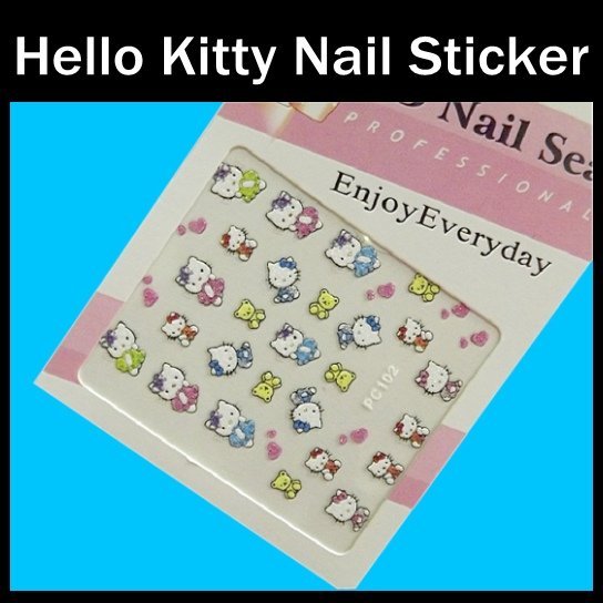 Wholesale 24 Hello Kitty Designs 3D Nail Art Sticker / Decals Assorted For