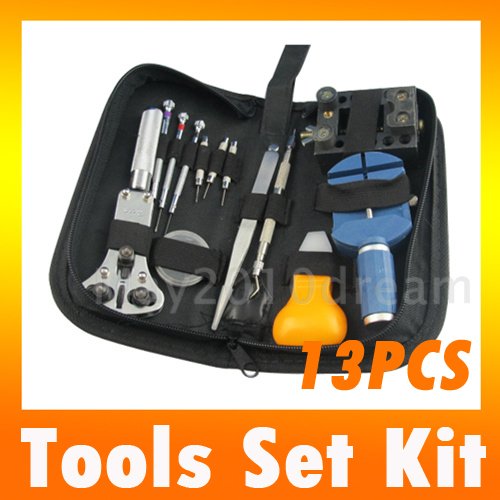 Fast-Shipping-New-13pcs-Watch-Repair-Tool-Kit-Band-Link-Battery-Case 