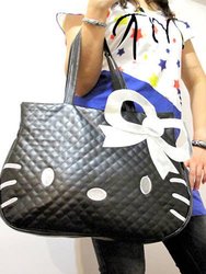 Hello Kitty black leather-like tote bag purse,2012 handbag,Free shipping.BG0158(China (Mainland))