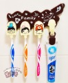 Free Shipping 10pc/lot family love cute cartoon style vacuum cups  toothbrush holder+toothpaste clip bathroom sets