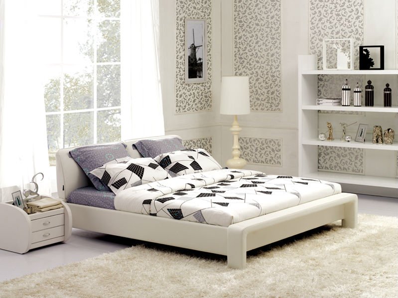 2012 NEW morden leather bed(China (Mainland))