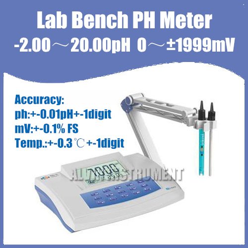 Free Shipping Lab Bench PH Meter Tester (-2.00~20.00)pH Accuracy:+-0.01pH(China (Mainland))