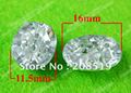 NB054 Oval shape acrylic buttons 100pcs 2 holes acryl button in silver color crystal buttons for garment