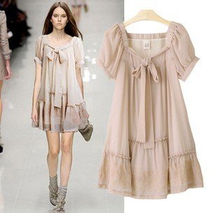 Chiffon Dress on 2012 Chiffon Dress Vintage Embroidery Flare Dresses Plus Size Brand