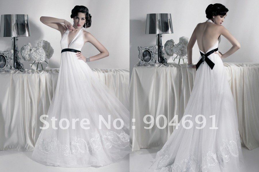 Wedding maternity dress halter empire waist