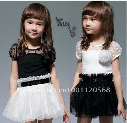 White Short Dress on Dress Summer Short Sleeve Black White Dress Veil Dress   Women Dress