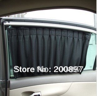 car with curtains