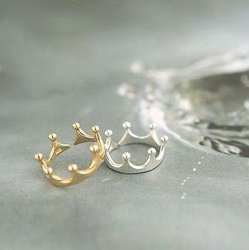 Min.order is $5 (mix order)free shipping,Fashion ring Small Open silver golden copper Imperial Crown Ring(J393)(China (Mainland))