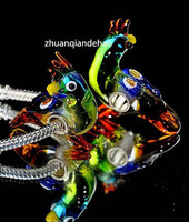 free shipping 50pcs Handmade Animal beads 925 SILVER MURANO GLASS Diy BEAD LAMPWORK cow fit European new Charms Bracelet D4