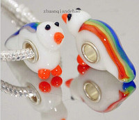 free shipping 50pcs Handmade Animal beads 925 SILVER MURANO GLASS Diy BEAD LAMPWORK fish fit European Charms Bracelet D148
