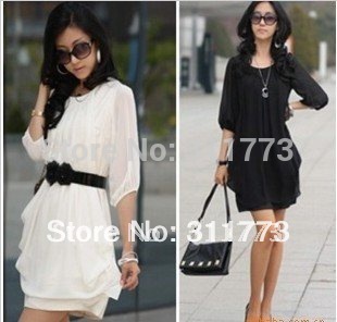  Size White Dress on Plus Size Women Clothing White  Black And Pink Dress Free Shipping