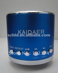 (Free shipping fast) latest computer models colorful with FM radio/TF card/USB mini portable KD-MN02 kaidaer speaker(China (Mainland))