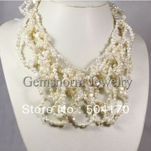 Holiday Party Bridesmaid Gifts Beaded Jewelry Beaded Necklace White Freshwater Pearl Necklace Jewelry FP58