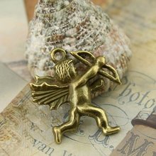Free shipping!!!Bronze Plated Cupid Charm Pendants 25x29mm