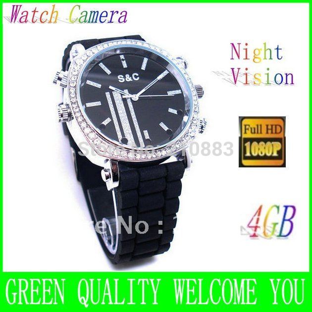 4GB Q8 1080P IR infrared Night Vision Waterproof Wristwatches Consumer Electronics Camera Photo Video Free Shipping