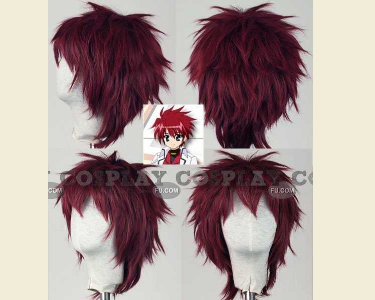 Erio Wig from Magical Girl Lyrical Nanoha,Shaggy layered Burgundy short culy cosplay costume wig,Synthetic hair,Free shipping(China (Mainland))