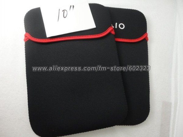 10pcs/lot 10"Black Sleeve Neoprene Case Tablet PC Bag Ebook Pouch(China (Mainland))