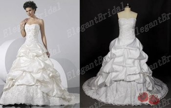Wedding Dress Sample Sale on Sale Real Sample Ball Gown Chapel Train Strapless Formal Wedding Dress