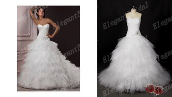 Wedding Dress Sample Sale on Hot Sale Real Sample Ball Gown Designer Tulle Wedding Dresses Bridal