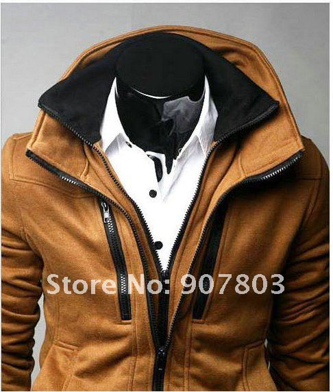 Free shipping Men s Jacket Slim Sexy Hoody Jacket High collar coat Men s Winter Clothes