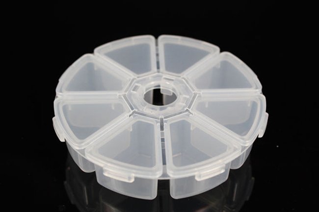 Cosmetic Perfume Make up Black&Clear Round Organizer case holder Tray 