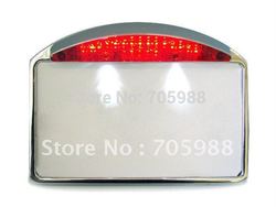 Motorcycle Chrome License Plate Frame LED Integrated Tail Light Brake Motorcycle Chopper Bobber(China (Mainland))